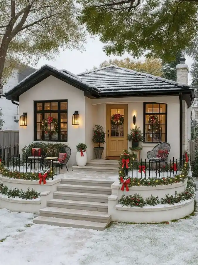 Elevated Entryway with Festive Curb Appeal