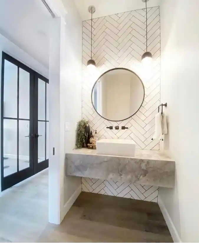 Floating Stone Vanity Illusion