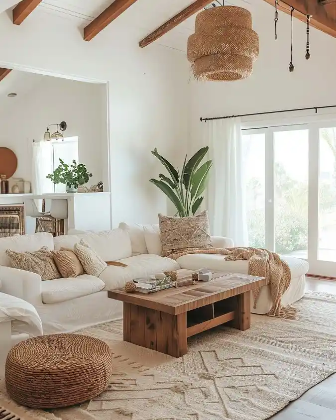 Hygge-Inspired Scandinavian Lounge with Woven Accents