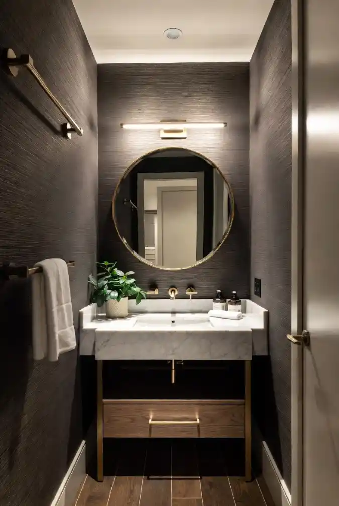 Metallic Luxe Powder Room