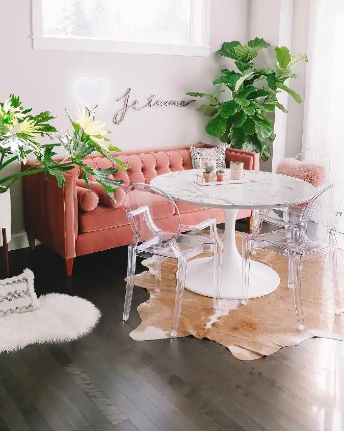 Modern Blush and Marble Lounge