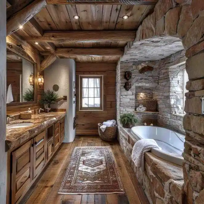 Rustic Stone & Wood Retreat