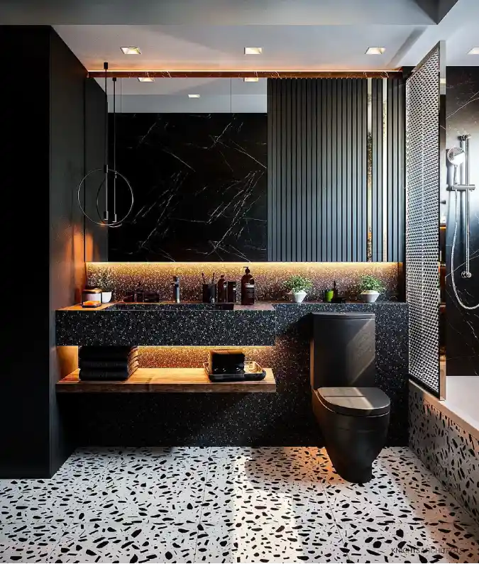 Textured Terrazzo and Marble Sanctuary