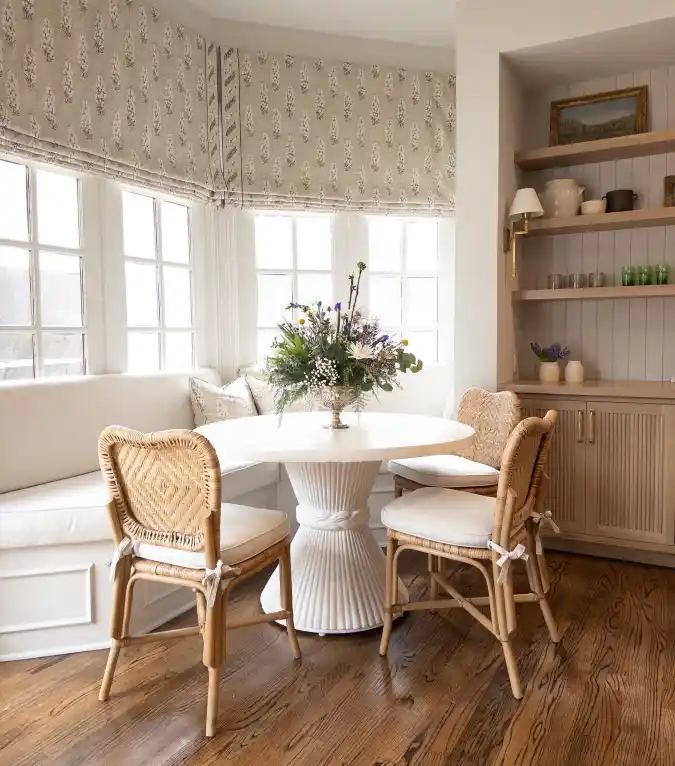 The Bright and Textured Built-in Banquette