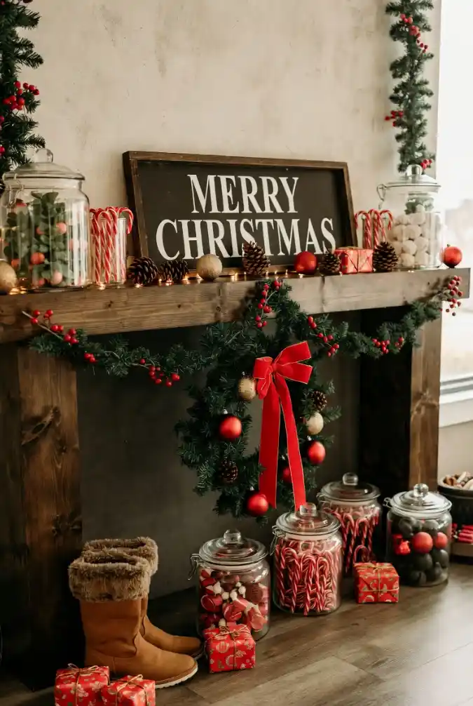 The Nostalgic Candy Cottage Mantel