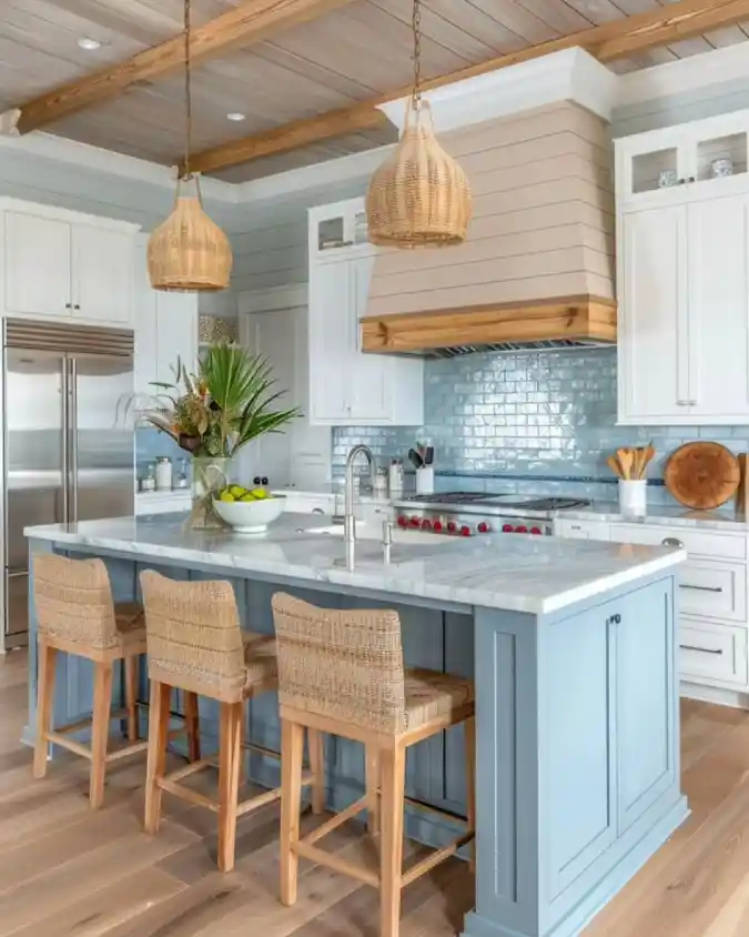 Warm Wood Ceilings and Woven Textures