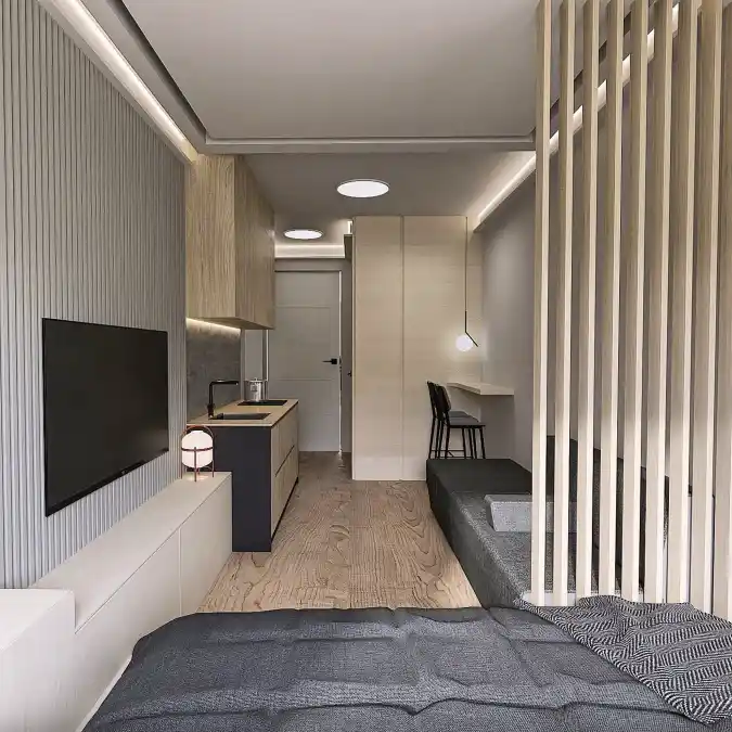 Zoning with Vertical Slat Partitions