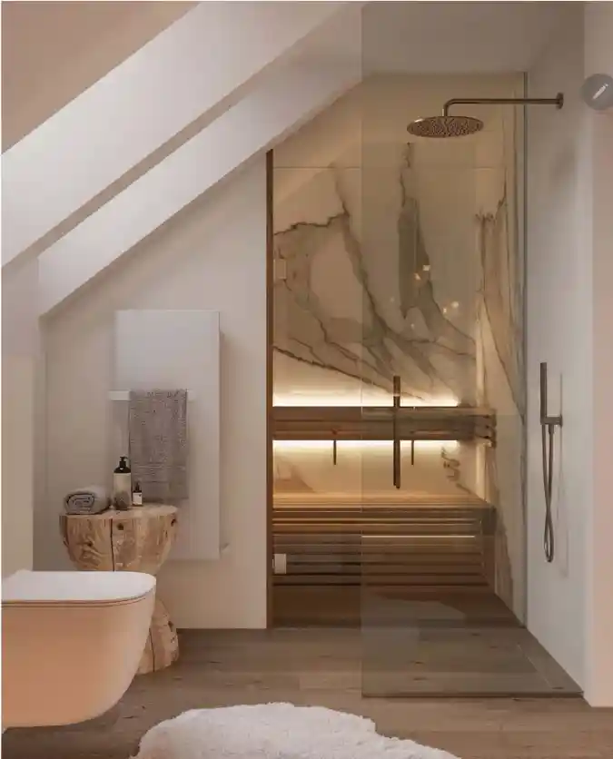 Attic Oasis Walk-In Shower