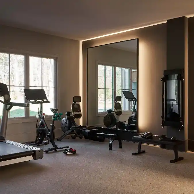 Backlit Halo Effect Mirror Wall