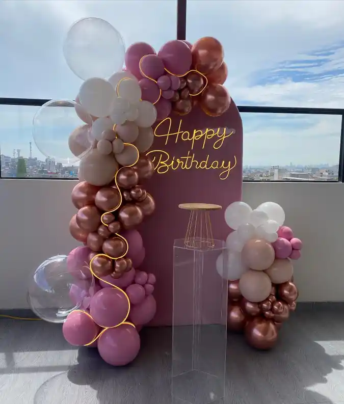 Blush Arch Birthday Statement