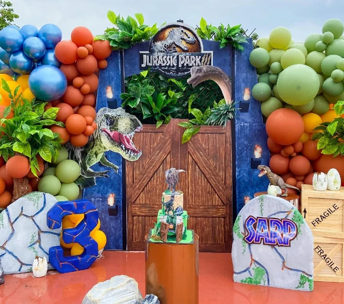 Cinematic Jurassic Gate Entrance Display