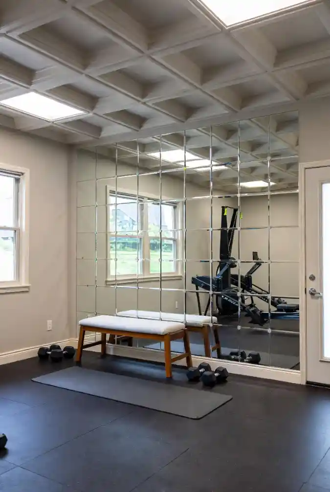 Classic Beveled Grid Mirror Wall