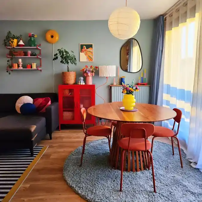 Eclectic Color Blocking with Furnishings