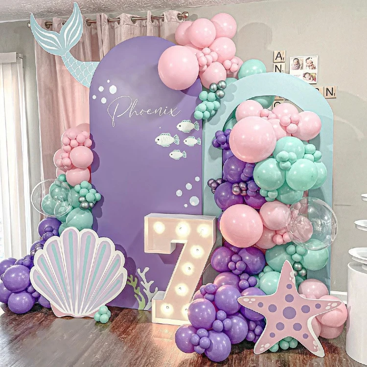 Electric Violet & Mint Arch with Marquee Glow