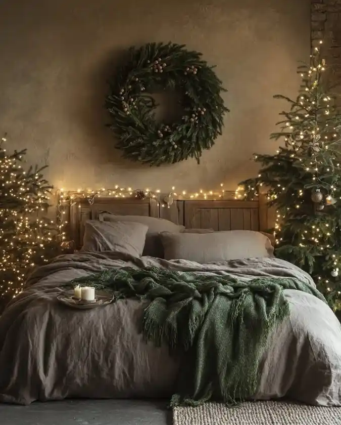 Evergreen Wreath Bedroom Glow