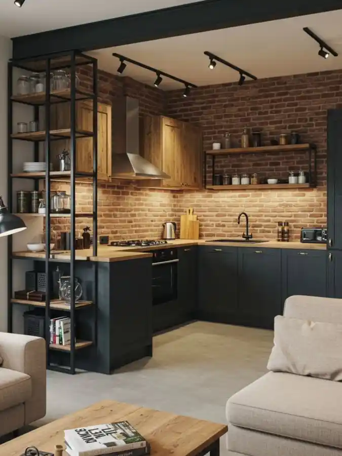 Exposed Brick and Mixed Metals Blend