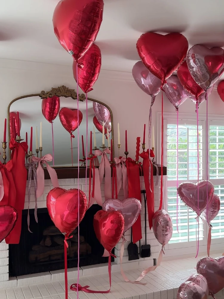 Floating Hearts and Velvet Bows Living Room Decor