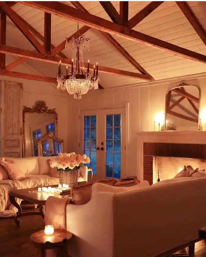 French Country Winter Living Room