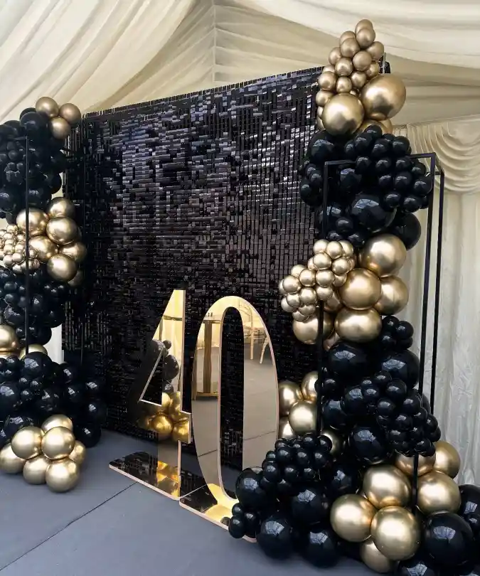 Glamorous Black and Gold Photo Backdrop