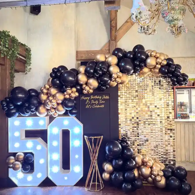 Golden Milestone Photo Backdrop
