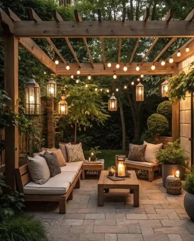 Lantern Lit Pergola Retreat