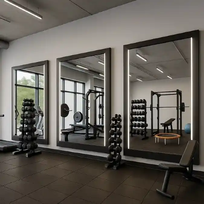 Modern Backlit Framed Mirror Panels
