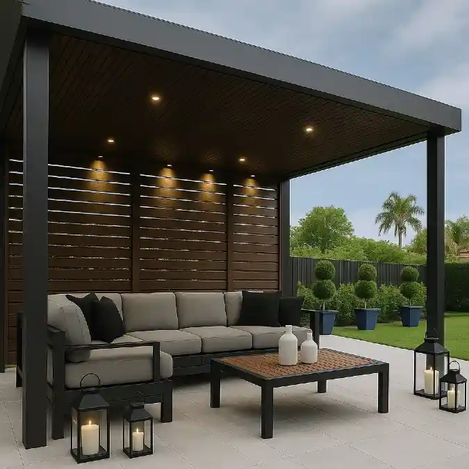 Modern Pergola with Integrated Lighting