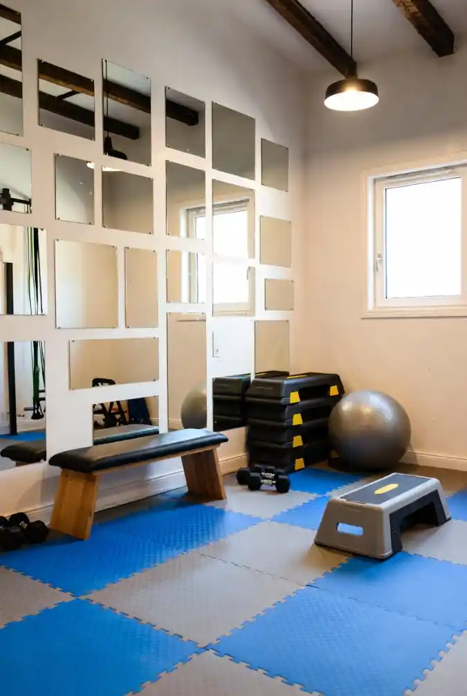 Modular Grid Mirror Training Wall