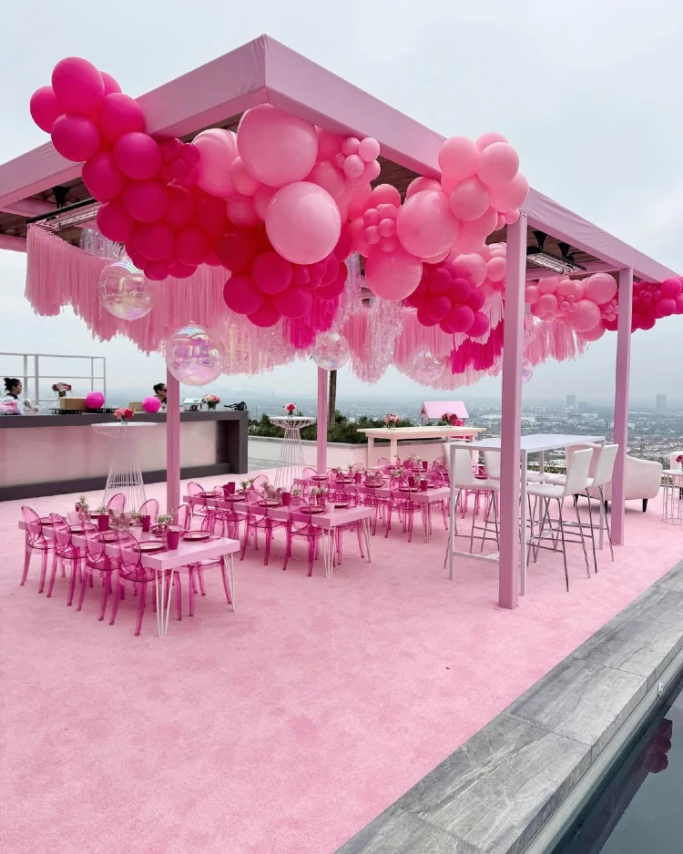 Pink Tinsel Canopy for a Lucky Twist