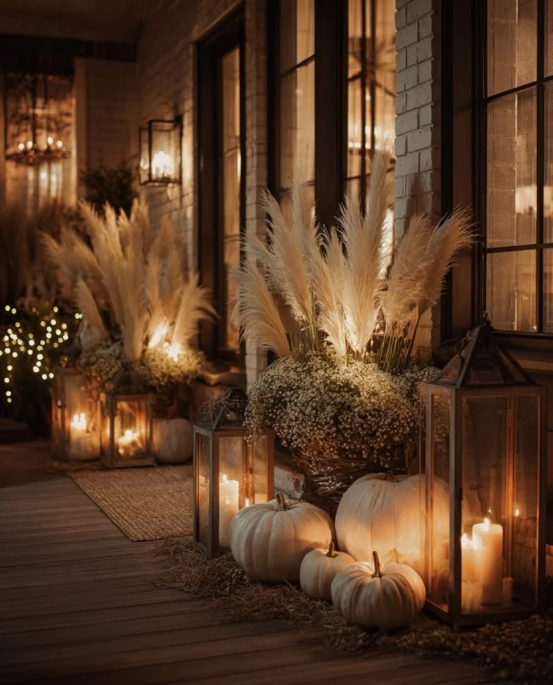 Neutral Pampas & Candlelit Porch Sanctuary