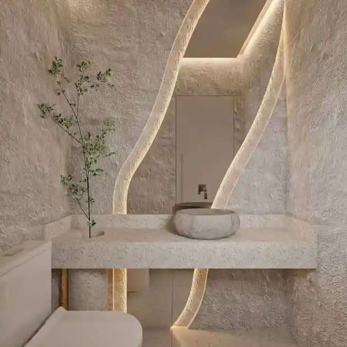Organic Backlit Stone Installation