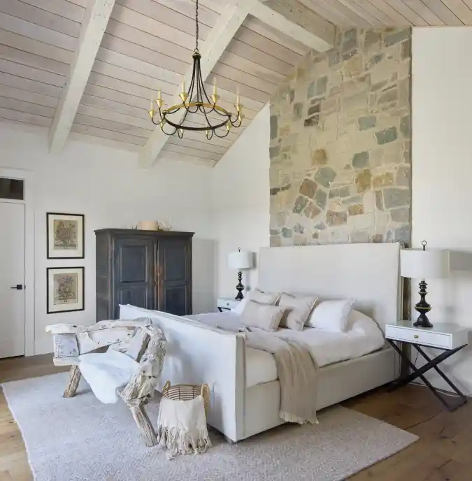 Rustic Chic with Exposed Beams and Stone