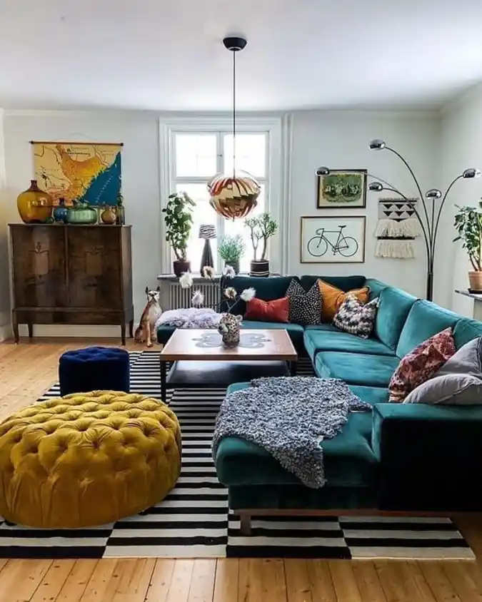 Statement Furniture and Layered Textiles