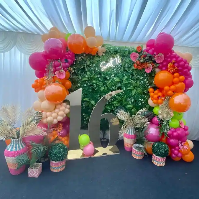 Tropical Neon & Boho Backdrop