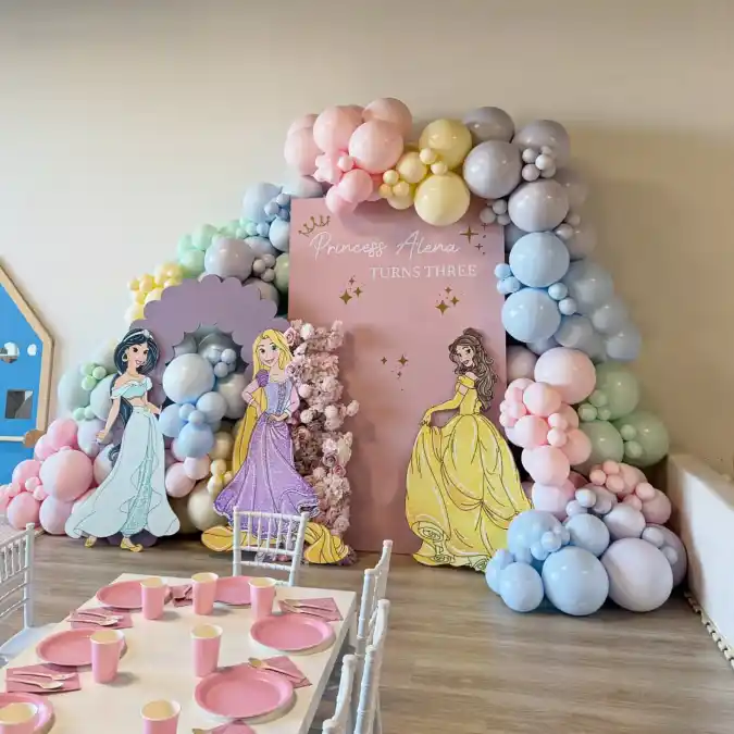 Ultimate Pastel Princess Backdrop and Table Setting