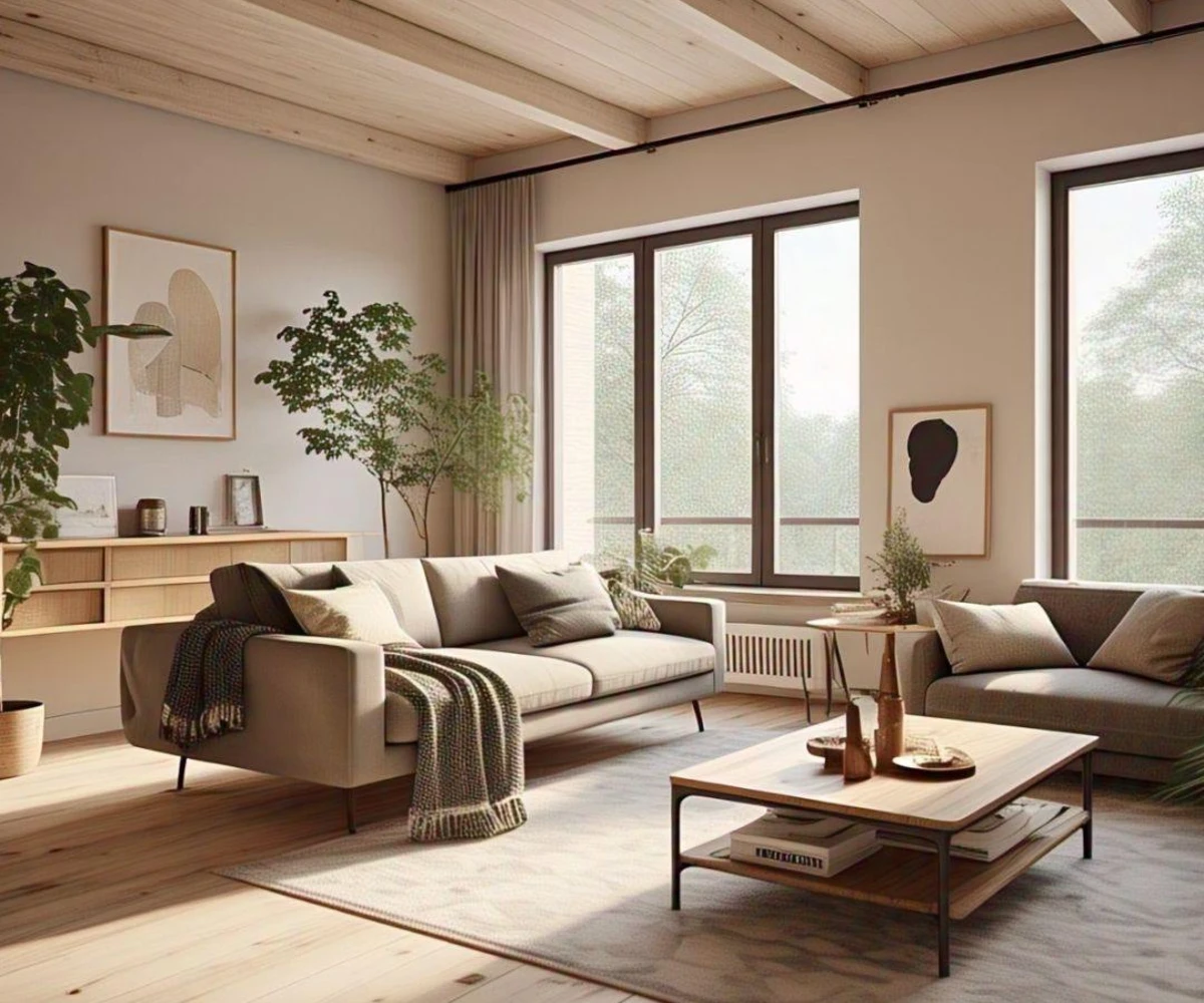 Exposed Beam Living Room