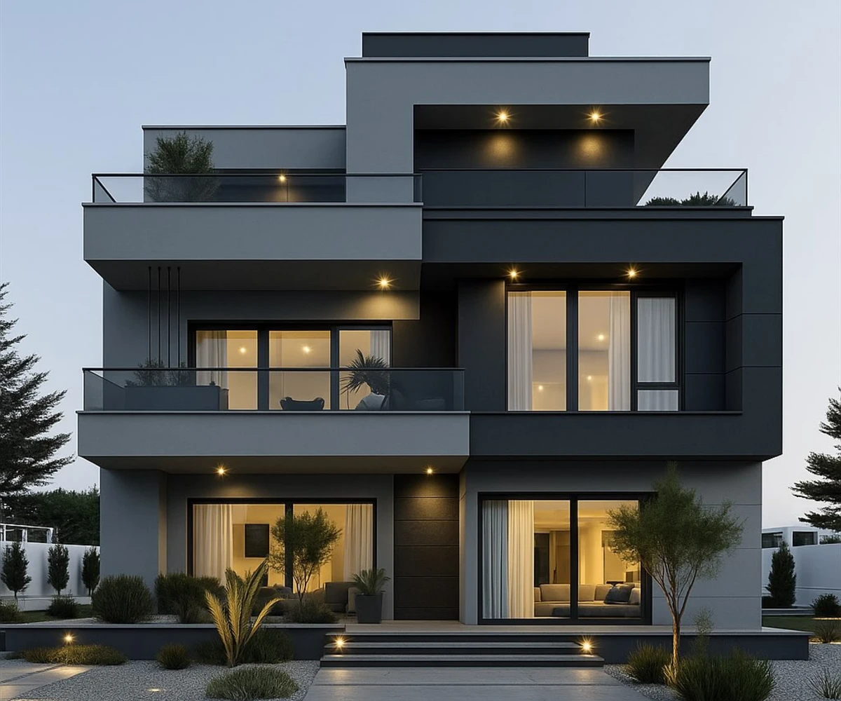 Modern Charcoal and Medium Gray