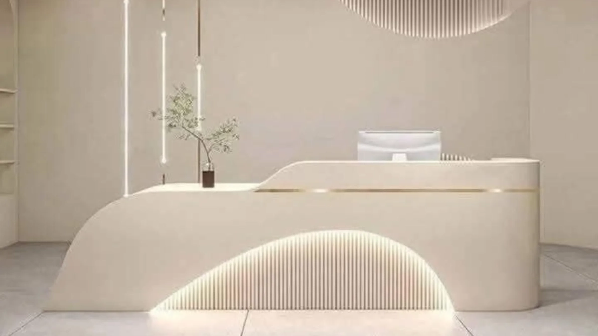 Minimalist Cream Reception Desk