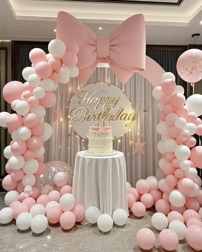 Whimsical Pink and White Bow Celebration