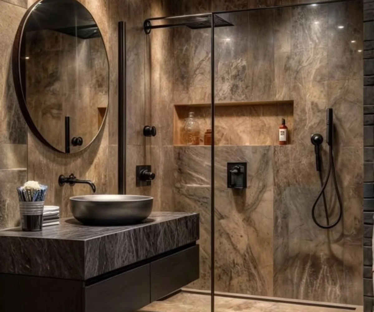 Bronze Marble and Matte Black