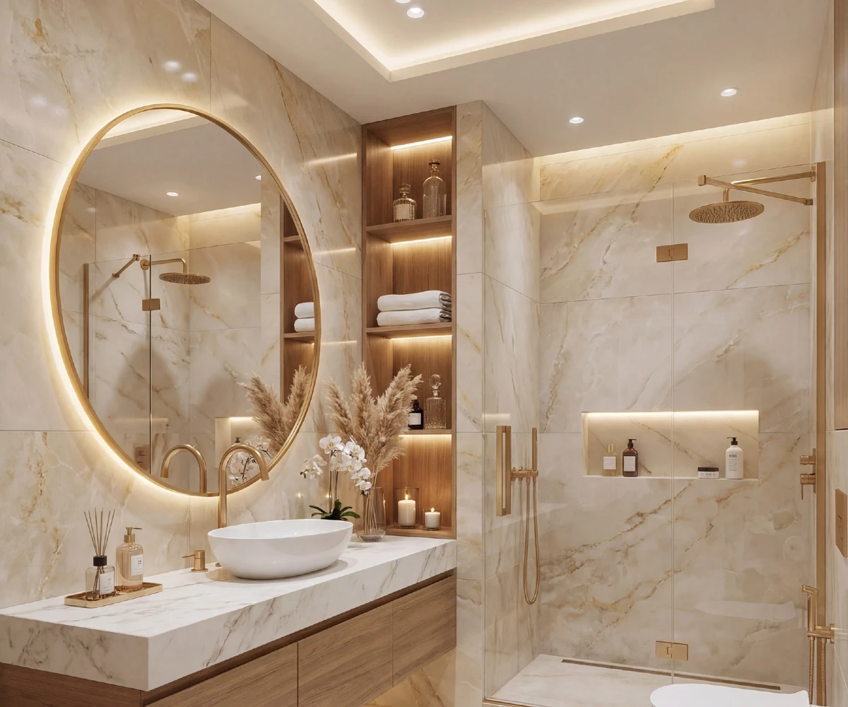 Illuminated Marble and Gold