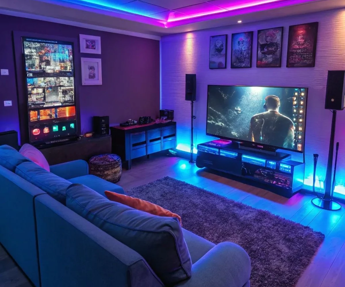 Vibrant Neon Gaming Zone