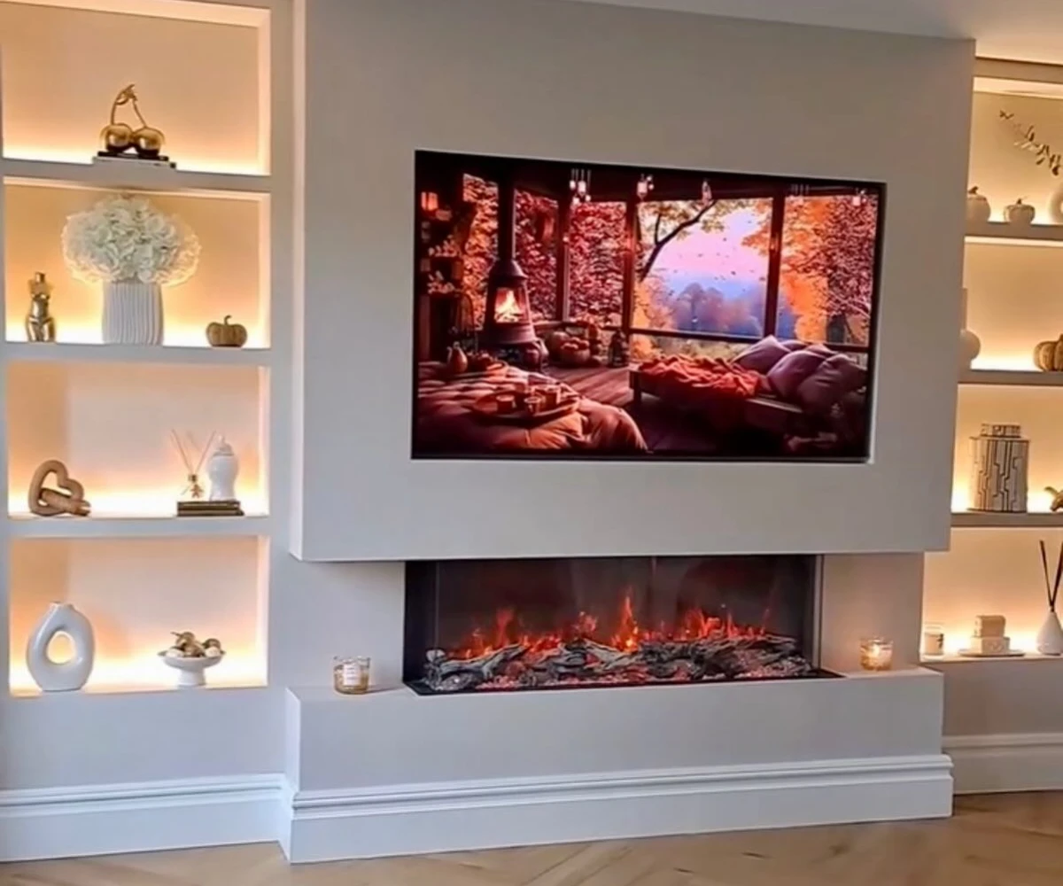 White Built-In with Symmetrical Shelving