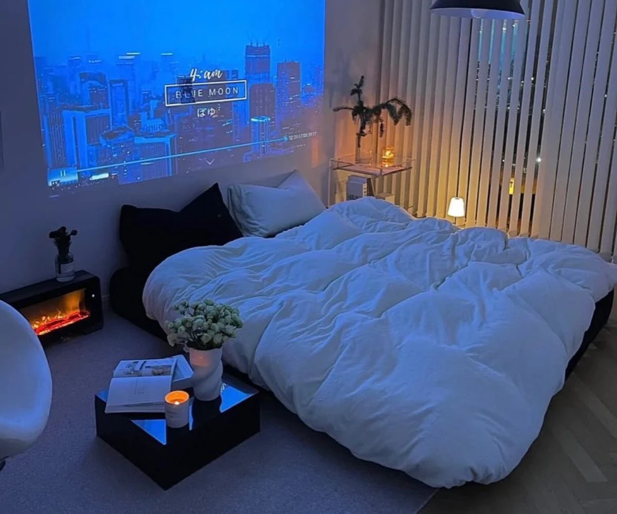 6. Cinematic Wall Projector and Floor Bed