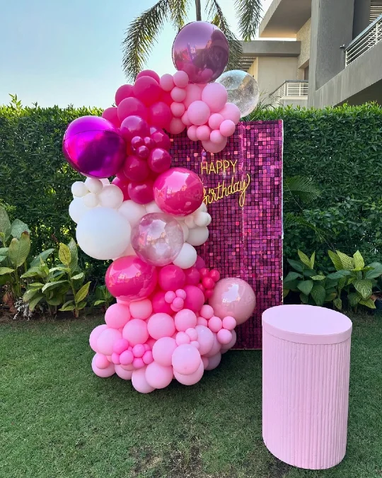 Shimmering Magenta Sequin Pillar