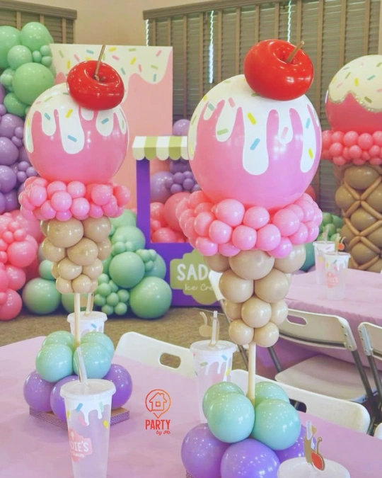 Cherry Topped Balloon Centerpieces