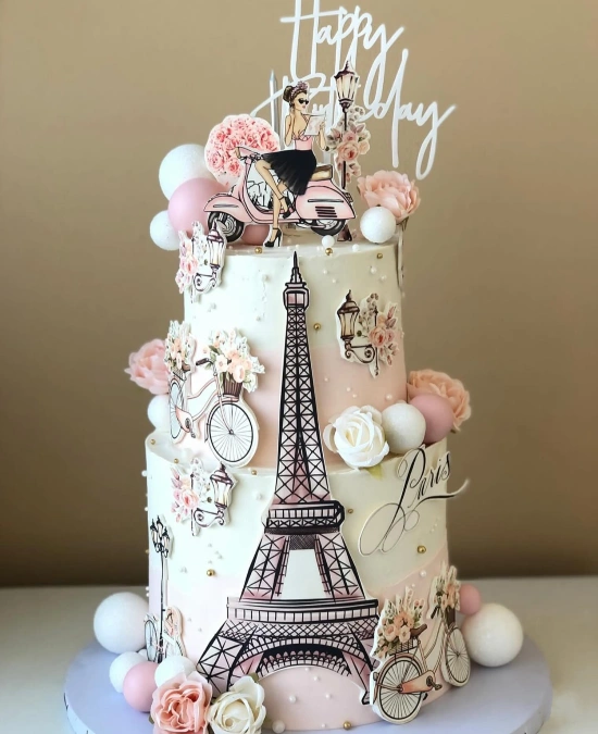 Elegant Parisian Tiered Cake
