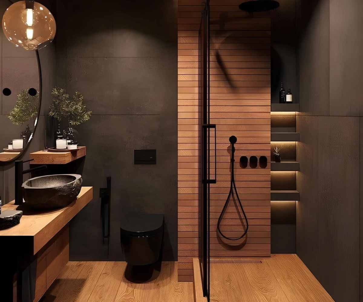 Warm Wood and Dark Slate