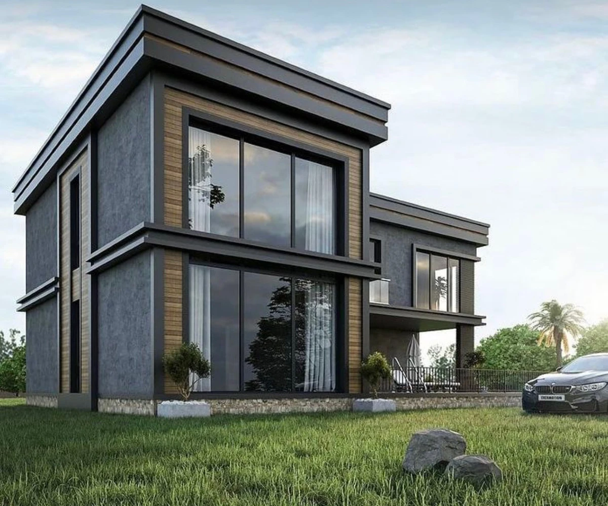 Contemporary Grey with Timber Framing