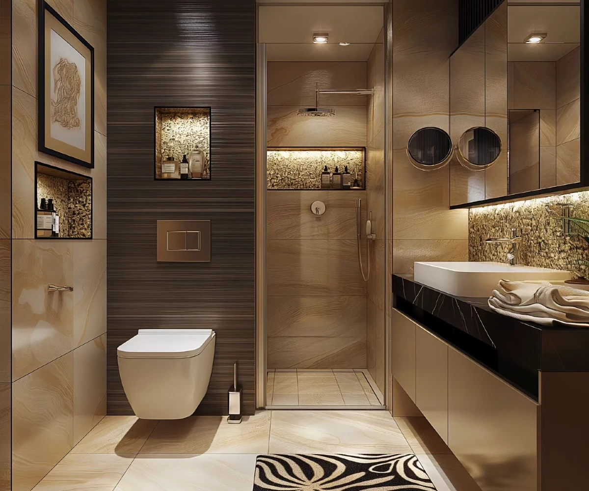 Textured Walls and Wavy Rug